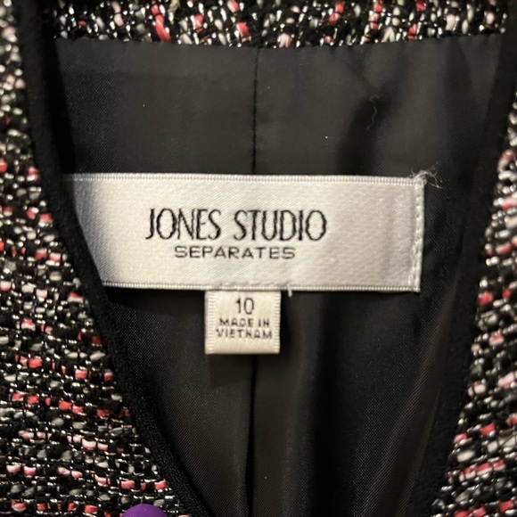 Jones Studio Black/Pink/Metallic Tweed Blazer - Picture 2 of 6